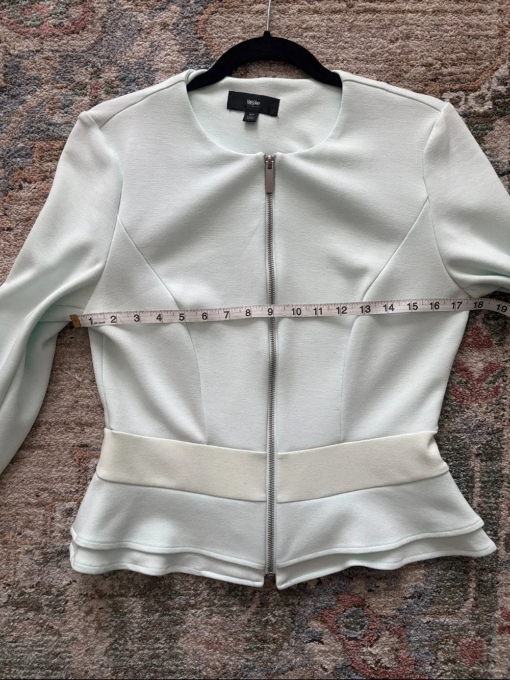 Tahari Mint Zip-Front Peplum Jacket - Picture 6 of 7